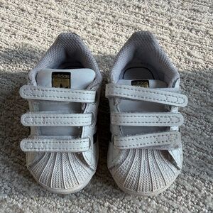 Adidas Kids Triple Strap White Sneakers